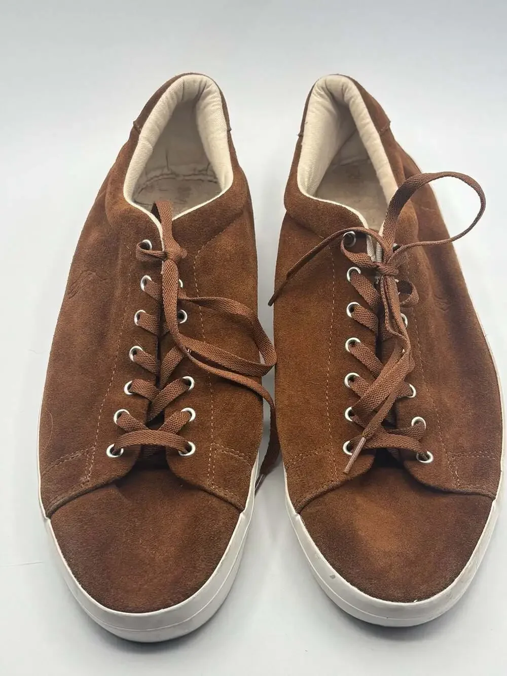 Polo Ralph Lauren Longwood Brown Suede Sneaker Shoes Size 15D - See Notes